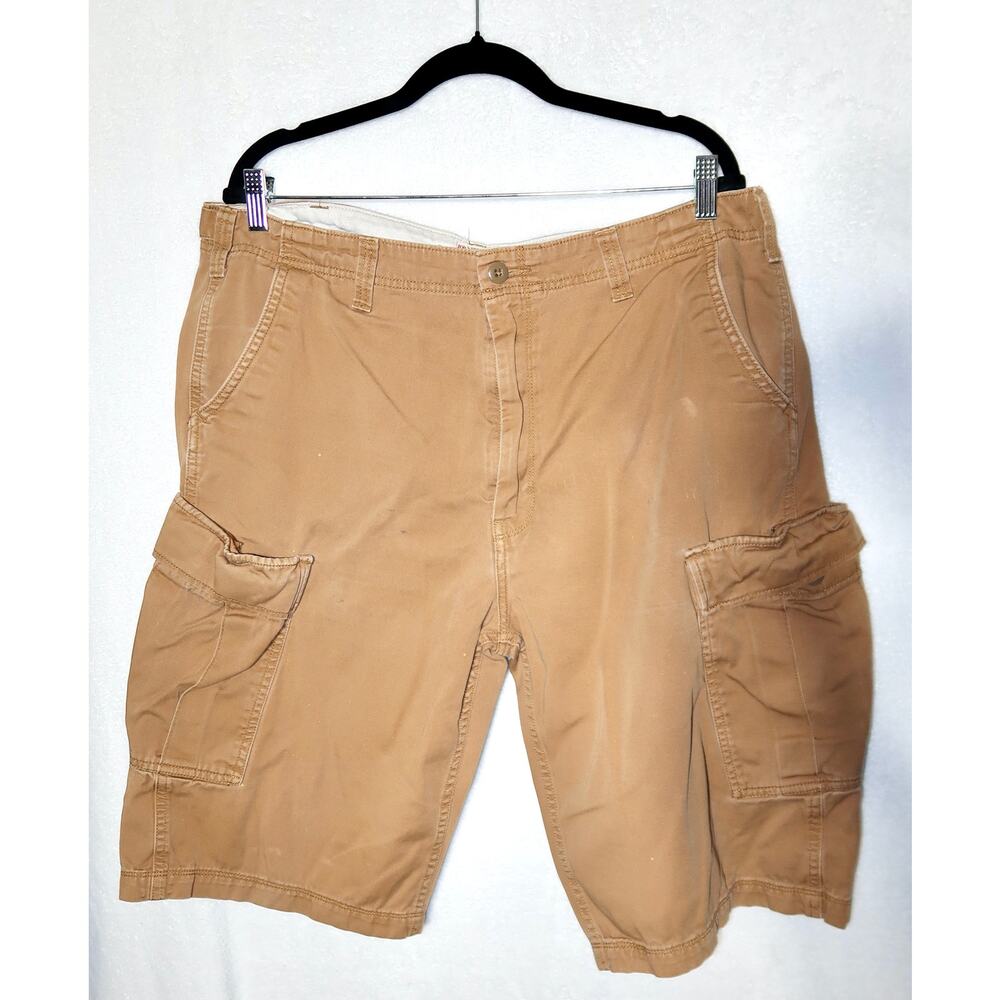Levi Strauss Mens Baggy Cargo Shorts Brown Levi's Cotton Casual Tag Size 38‎